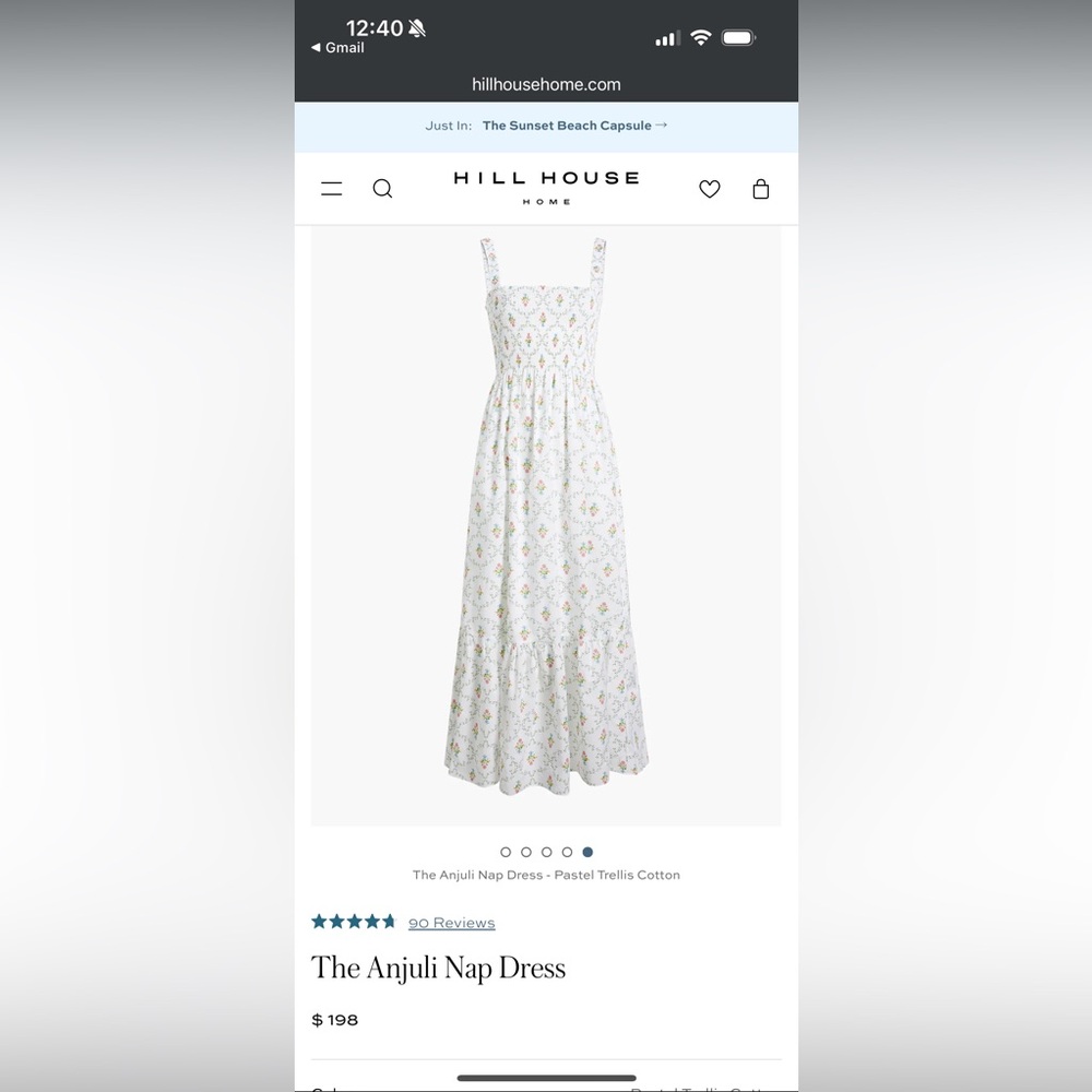 Hill House Home The Anjuli Nap Dress - Pastel Trellis Cotton - Size M